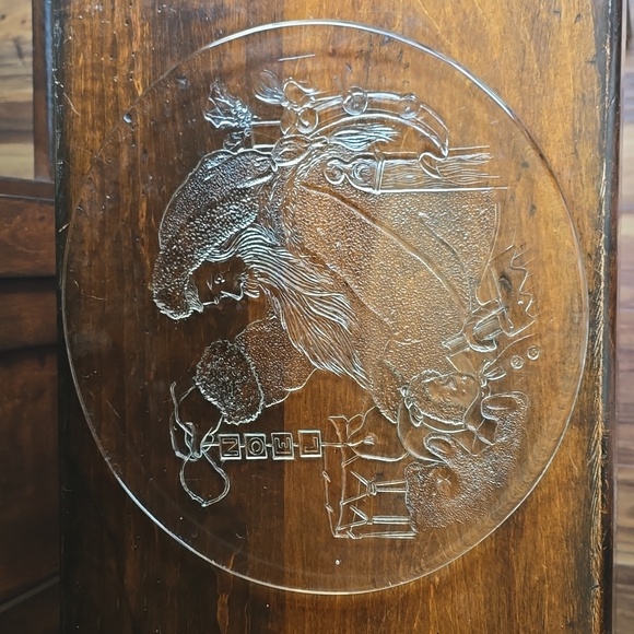 Vintage. Santa/Noel 13" Glass Serving Platter - Picture 2 of 6